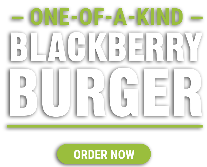 One of a kind blackberry burger